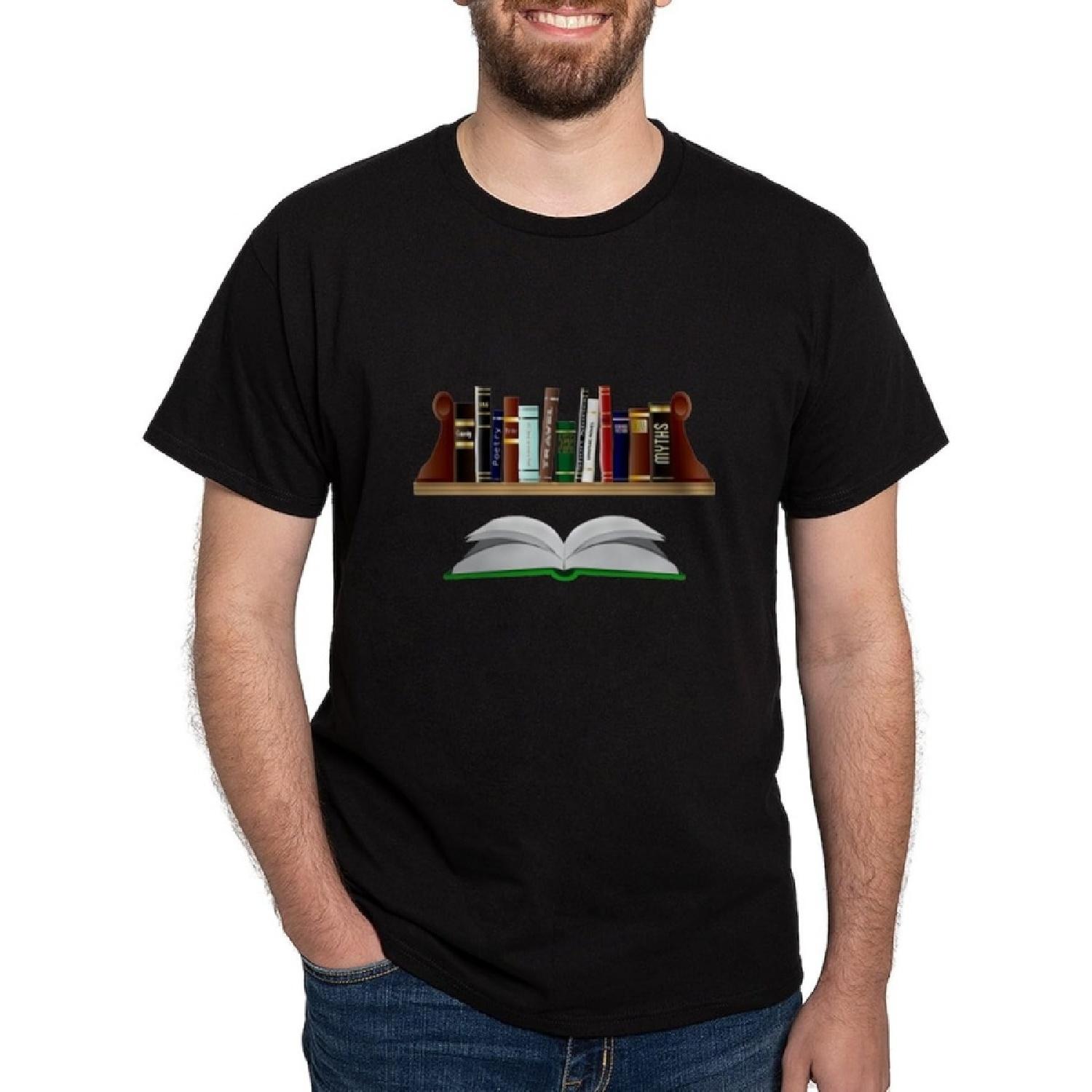 CafePress Books T Shirt Men s 100% Cotton, Classic Graphic Dark T-Shirt S