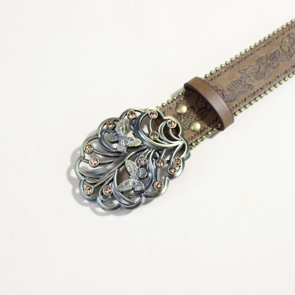 Luxury Waist Belt Engraved Buckle Waist Chain Vintage Metal Buckle Belt for Jeans