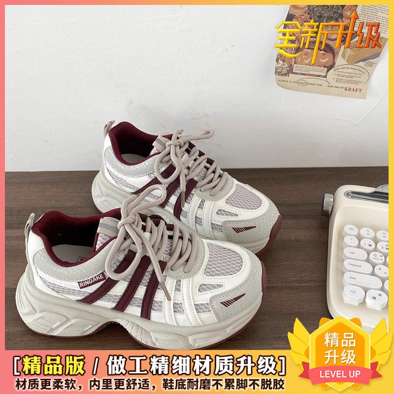 

Thick-soled heightening dad shoes women s spring new versatile, small and lightweight casual sports shoes women s shoes 40 красный