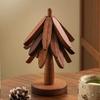 4PCS Wooden Trivets for Hot Dishes Folding Tree Shape Design Anti Scald Heat Resistant Table Mat Set Coaster Wood Placemats Pot