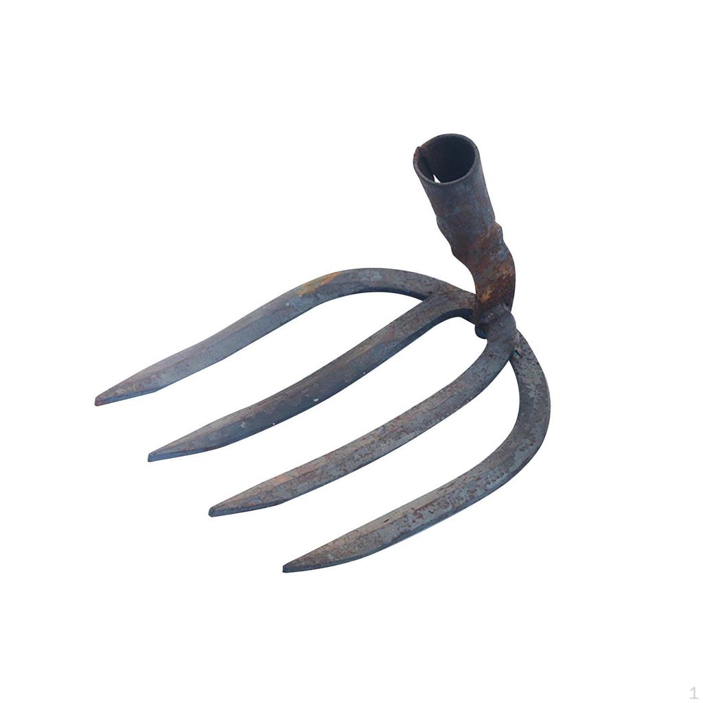 Garden Rake Head Four Tooth High Carbon Steel Replacement Hoe Harrow for ing Lawns Agricultural