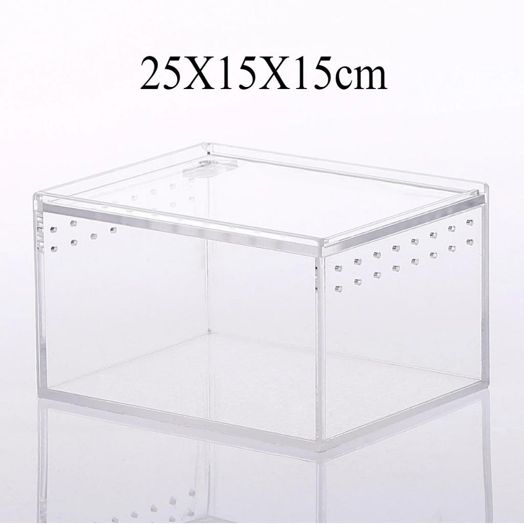 Transparent Acrylic Reptiles Breeding Box Spider Lizard Amphibian Terrarium Leak-proof Pets Habitat Arboreal Tarantula Enclosure