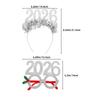 2026 New Year Headband Set 4 Piece Glitter Number Hair Hoops for Party Photo Props Holiday Celebration