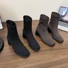 New Medium Socks Boots Pointed Fly-woven Short Boots Waterproof Table Heightening Boots Japanese Princess Boots Fashion Boots
