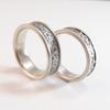Jianjie 925 Silver Antique Floral Ring Set for Men and Women