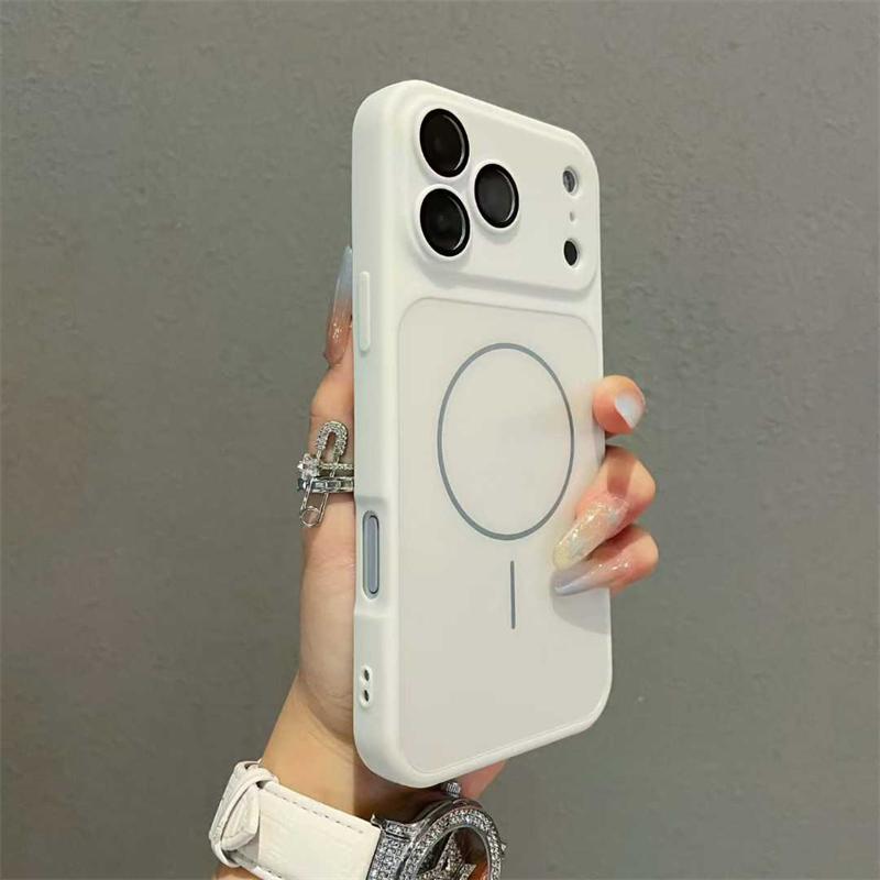 

Модный матовый нано чехол для телефона MagSafe для iPhone 17 Pro Max 17 Air 16 15 14 13 12 11 Pro Max Магнитная беспроводная зарядка Бронированный чехол iPhone 17 Pro Max белый