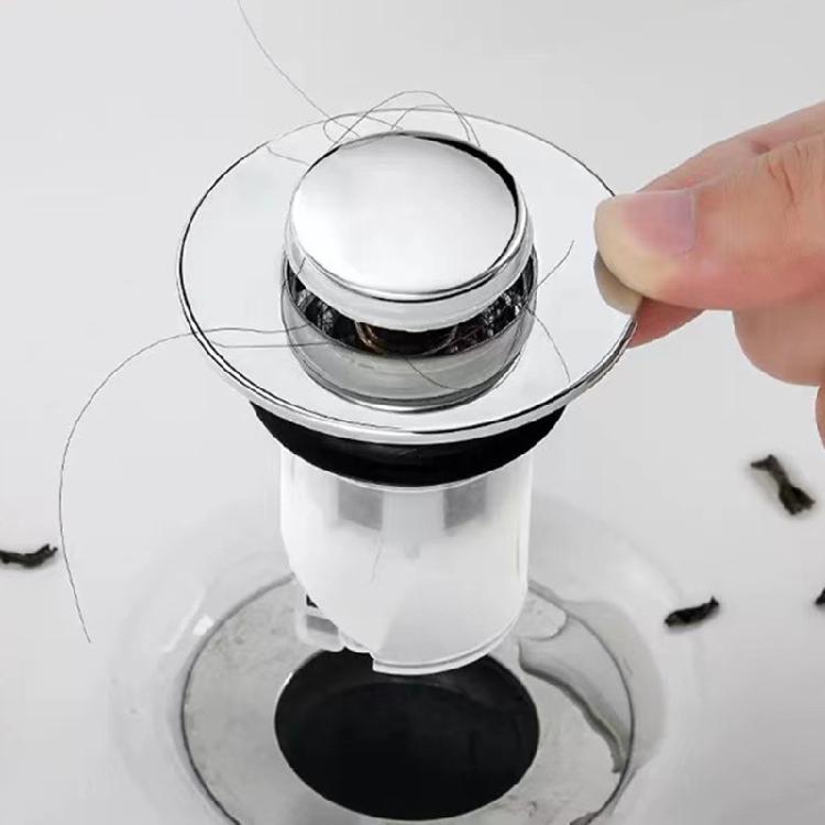 Sink Drain Plug Anti-clogging Push-type Bounce Cores Shower Drain Hair Catcher