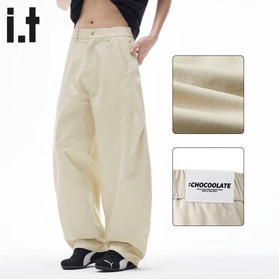:CHOCOOLATE Herren Reine Baumwolle Locker Geschnitten Weitbeinige Hose