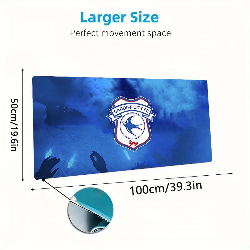 Cardiff City F.C Print Cushion Non-slip Laptop Tablet Big Mousepad XXL Mat Mini PC Playmat With Lock edge