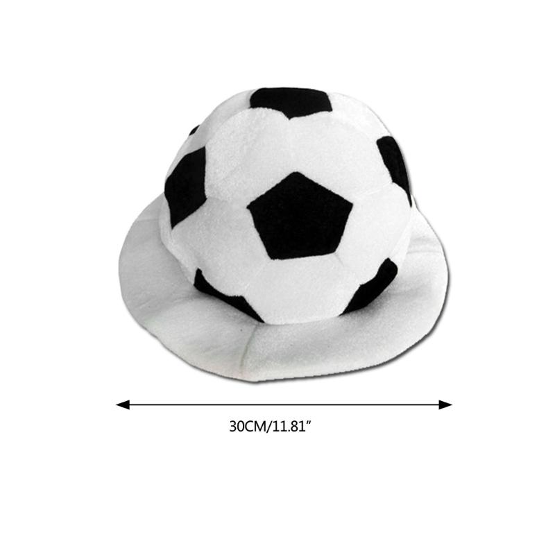 Halloween Soccer Bucket Hat Headgear Plush Head Cover for Masquerades Halloween Plush Cartoon Hat Headgear