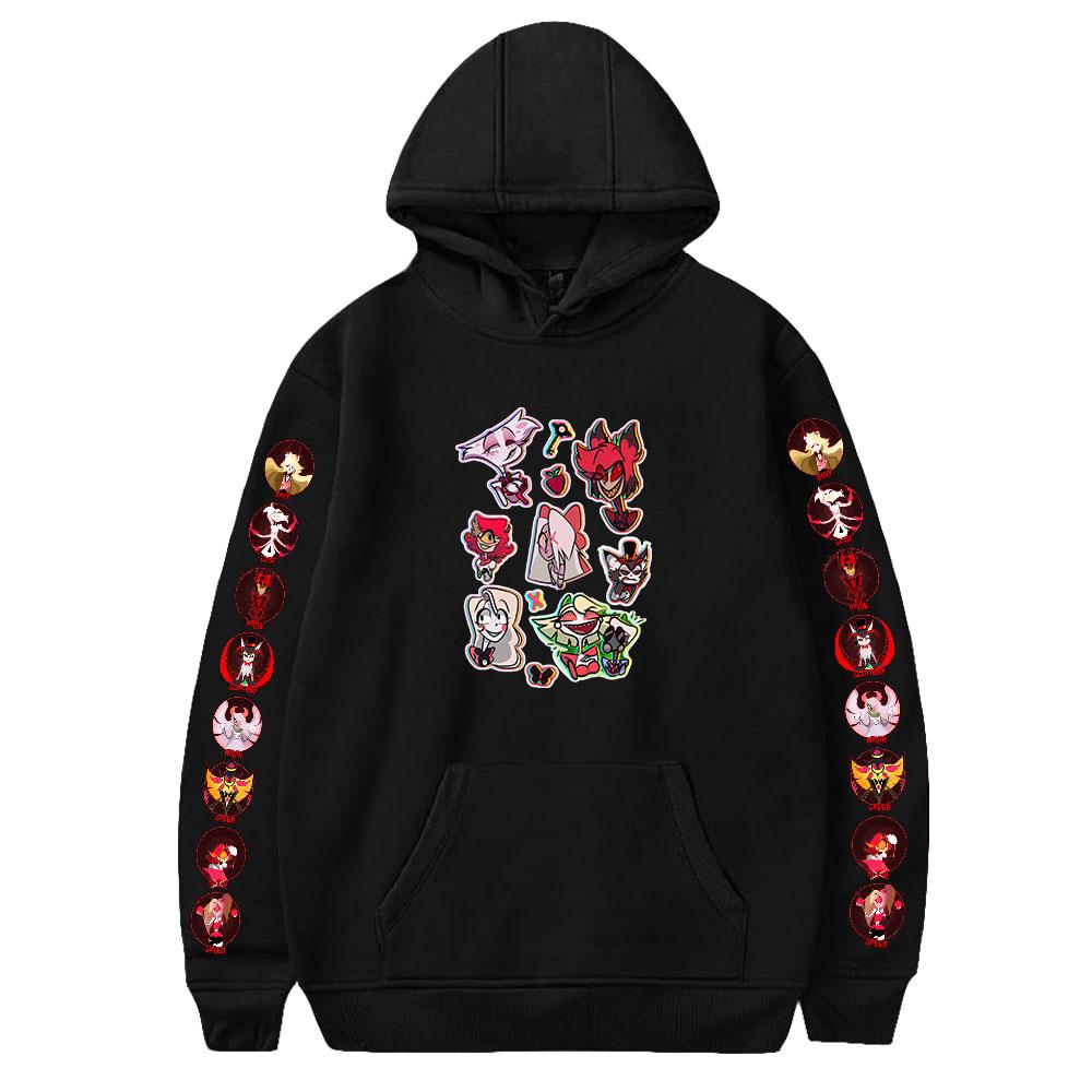 Hazbin Hotel Anime Hoodie Streetwear Hazbin Hotel Hooded Sweatshirt Men Women Cosplay Sports Outwear XS