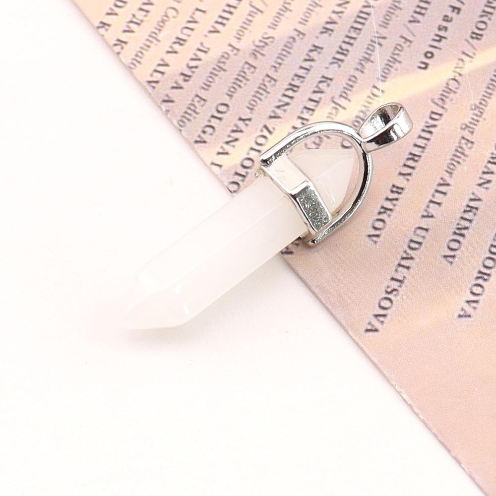 Hexagonal Column Natural Amethyst Powder Crystal Winding Hexagonal Column Pendant Handmade Bullet Necklace Jewelry N788