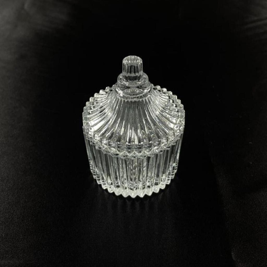 2 Pieces Glass Lid Sugar Bowl Home Kitchen Glass Bowl