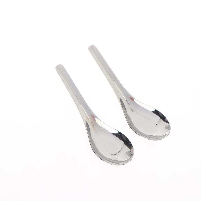 

2Pcs Stainless Steel Flat Bottom Spoons Long Handle Smooth Scratch Resistant Dishwasher Safe Rice Soup Spoon Kitchen Tableware B
