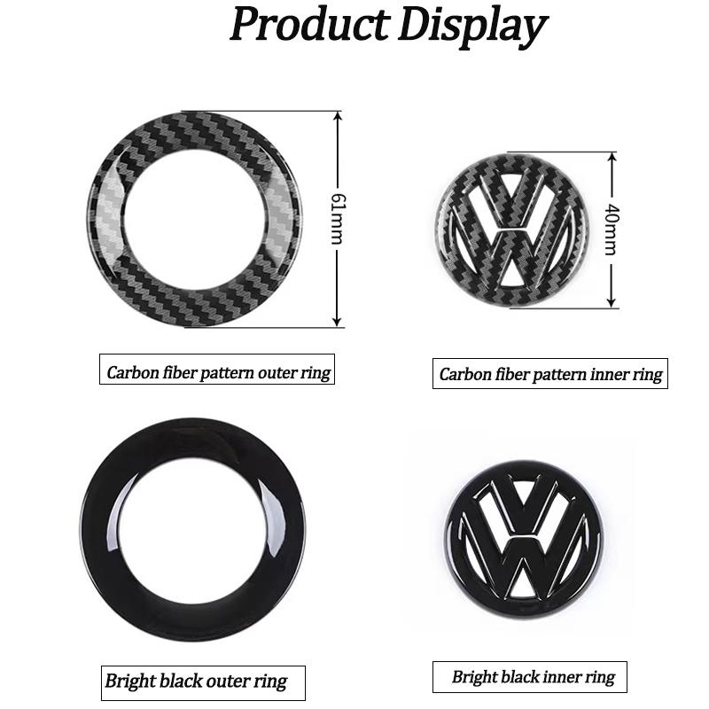 FD06-Valve Stems Caps ABS Carbon Fiber Pattern Volkswagen Steering Wheel Label Sticker Badge For Volkswagen VW RLine Golf Amarok T5 T