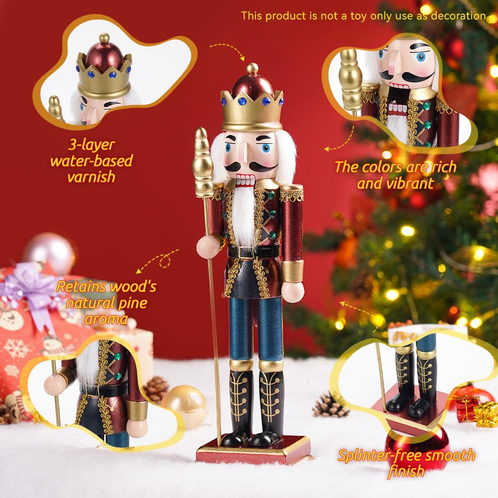 38CM Christmas Nutcracker PearlLight Creative Clothing Soldier Puppet Handcrafted Decoration Christmas New Year Decoration Gift