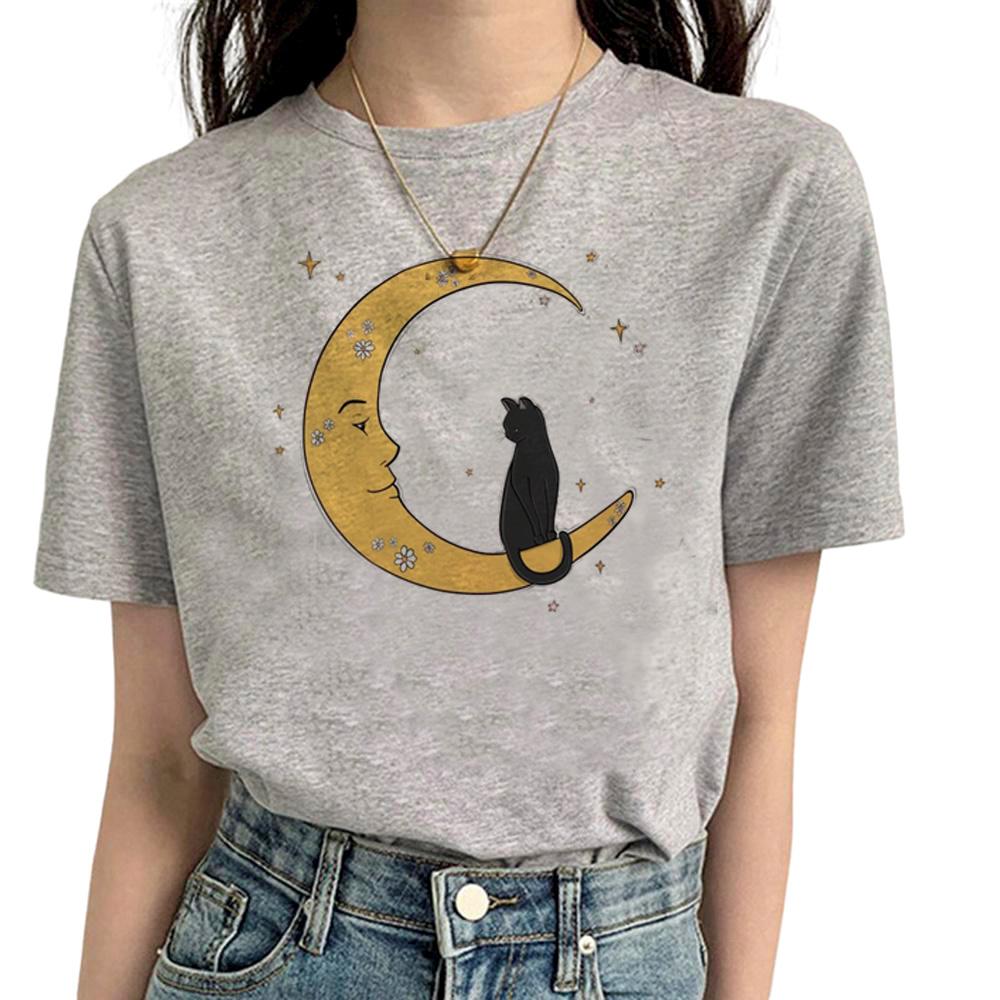 Funny Cat T Shirt Women Comic Tee Girl Funny Clothing