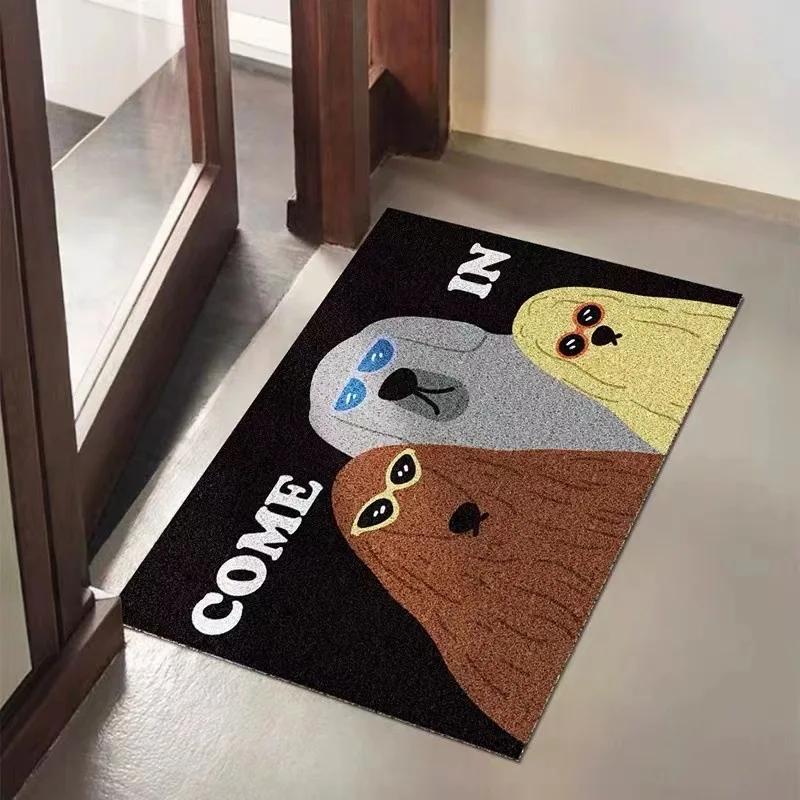 

VIKAMA Cartoon Flannel Carpet Indoor And Outdoor Entrance Welcome Mat Soft Non-Slip Bathroom Kitchen Floor Mat Home Decor Carpet 40x60cm 16x24inch