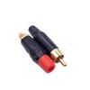 Red/Black RCA Male Plug with Black Aluminum Shell, Gold-Plated Copper Connector, 6mm