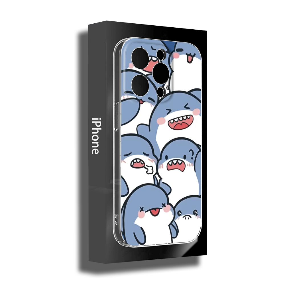 New Grinning Shark Phone Case 14 11 12 Pro 8 7 14 Plus 2020 X Pro 14 MAX 13 MINI XR XS Soft iphone 14 Cartoon Shark Phone Covers