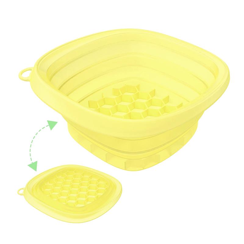 Square Foldable Silicone Bowl For Face Ice Bath And Home Skincare Routine Portable Face Dipping Bowl For Women And Girl
