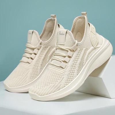 Kangtai Damen Vielseitige Frühling Fliegenstrick Atmungsaktiv Lässig Weiche Sohle Sportschuhe