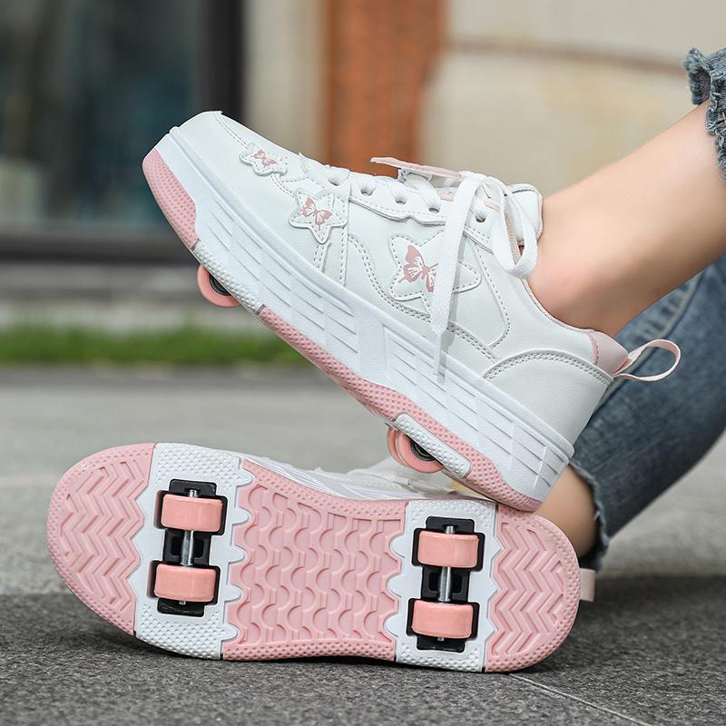 29-40 kid's Four Wheel Sports Boots Roller Skating Removable Student Skating Shoes Sports Shoes Girl skate shoes