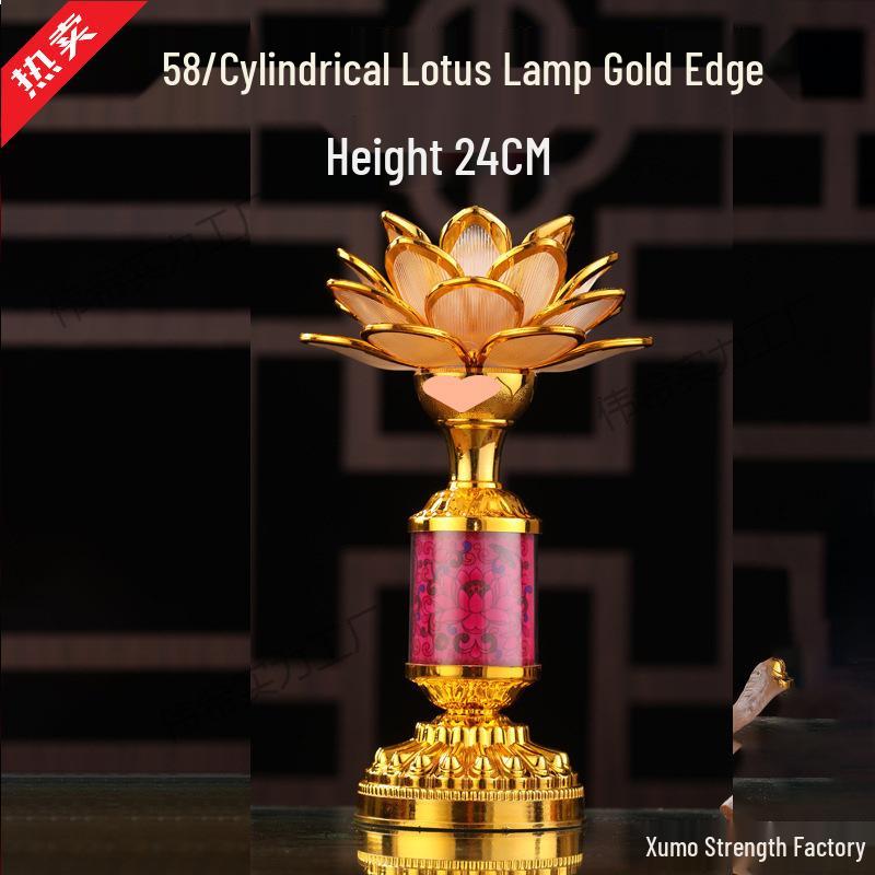 Seven-Color Lotus Bodhisattva Plug-in Offering Lamp for Buddha Hall, Year of the Horse.