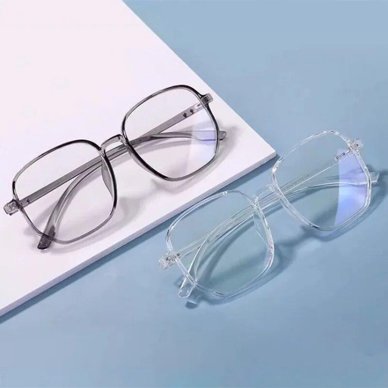 Fashion Anti Blue Light Glasses Big Square Transparent Frame Women Men Computer Gaming Eye Protection Eyewear Spectacles