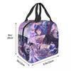 Cute Raiden Shogun Oxford Cloth Portable BagsGame Genshin Impact School Trip Lunch Hiking Debris Cooler Food Handbags