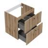 Bathroom cabinet with washbasin 60 cm, evoke oak, grooved, Rietti lamellas