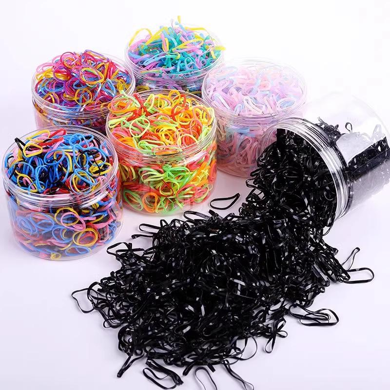 Children's Soft Hair Ties: Damage-Free Black and Colorful Rubber Bands for Girls and Babies