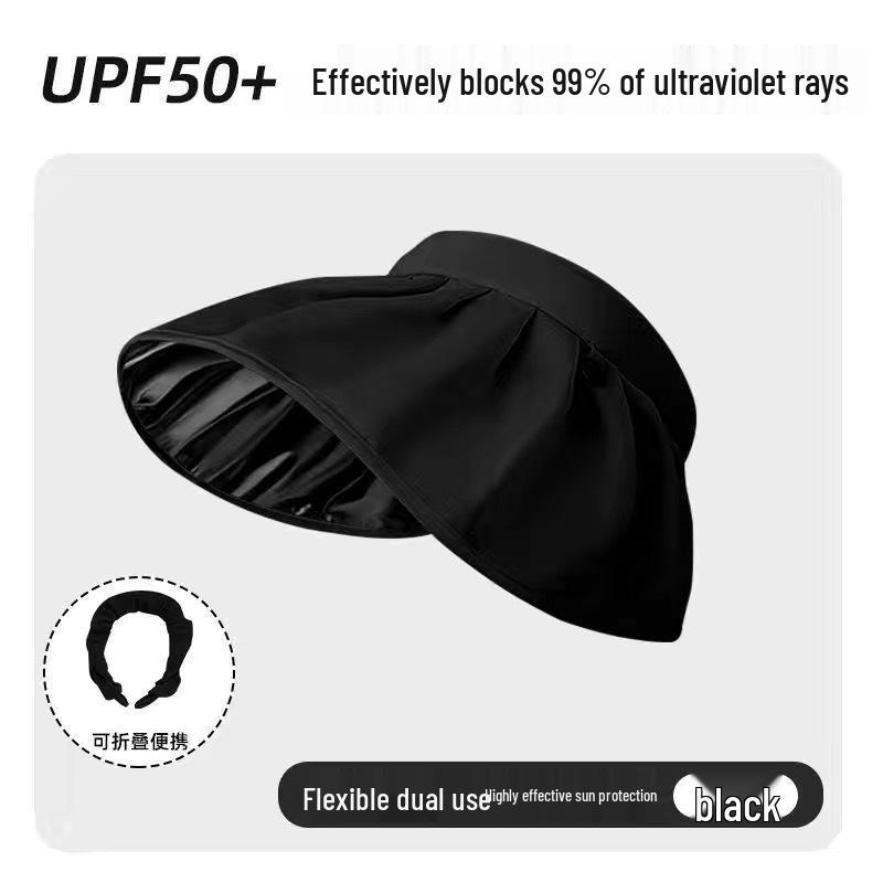 Damen UV-Schutz Radfahren Sonnenhut mit Gesichtsbedeckung und modischem offenem Oberteil-Design