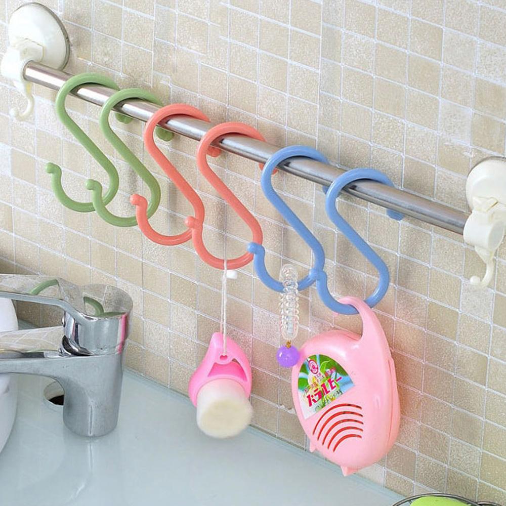 Bathroom Kitchen Scarf Towel Hanging Storage Rack Key Holder S-Shaped Hook Organizer Clothes Hanger