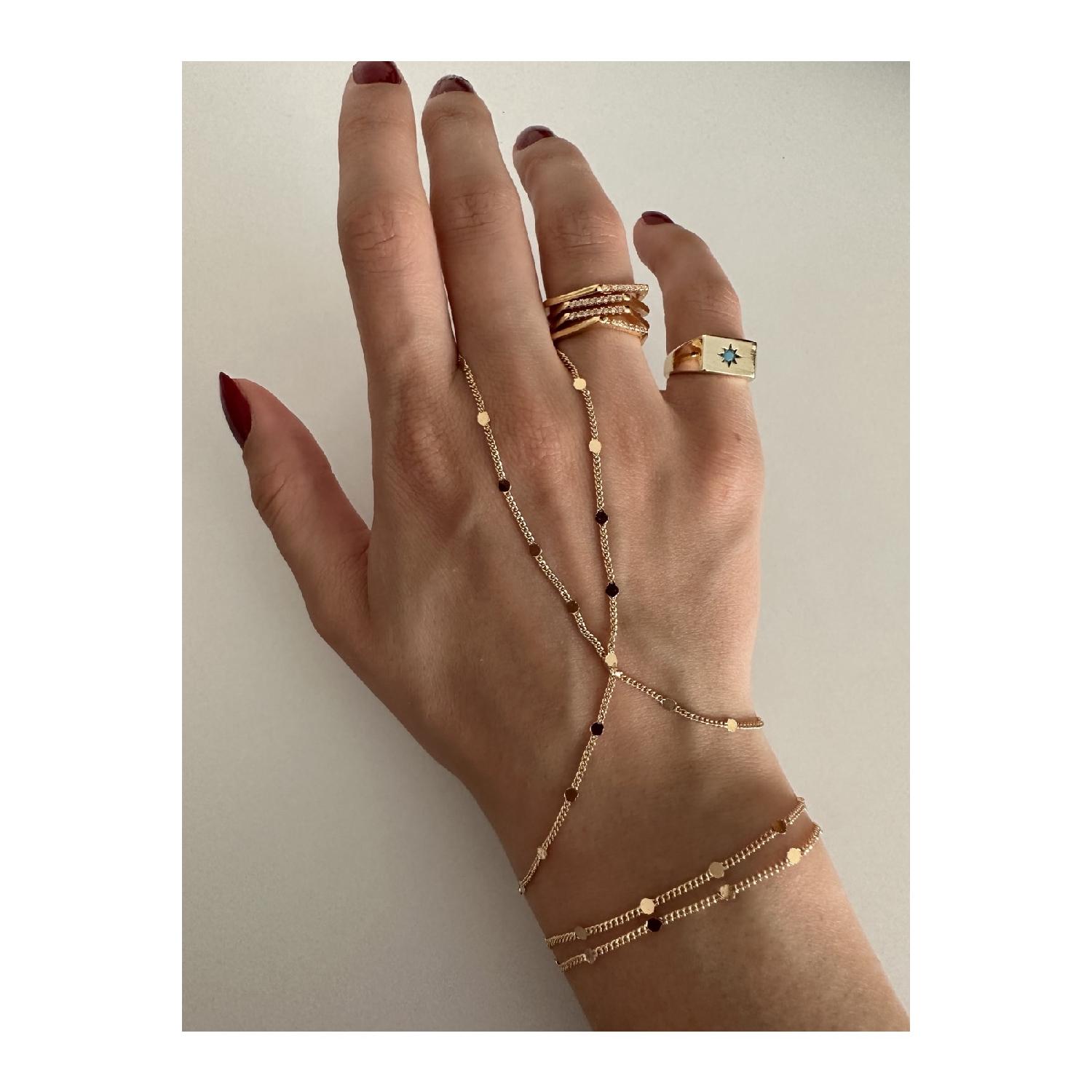 

Золотая тонкая цепочка с блестками ахмеран