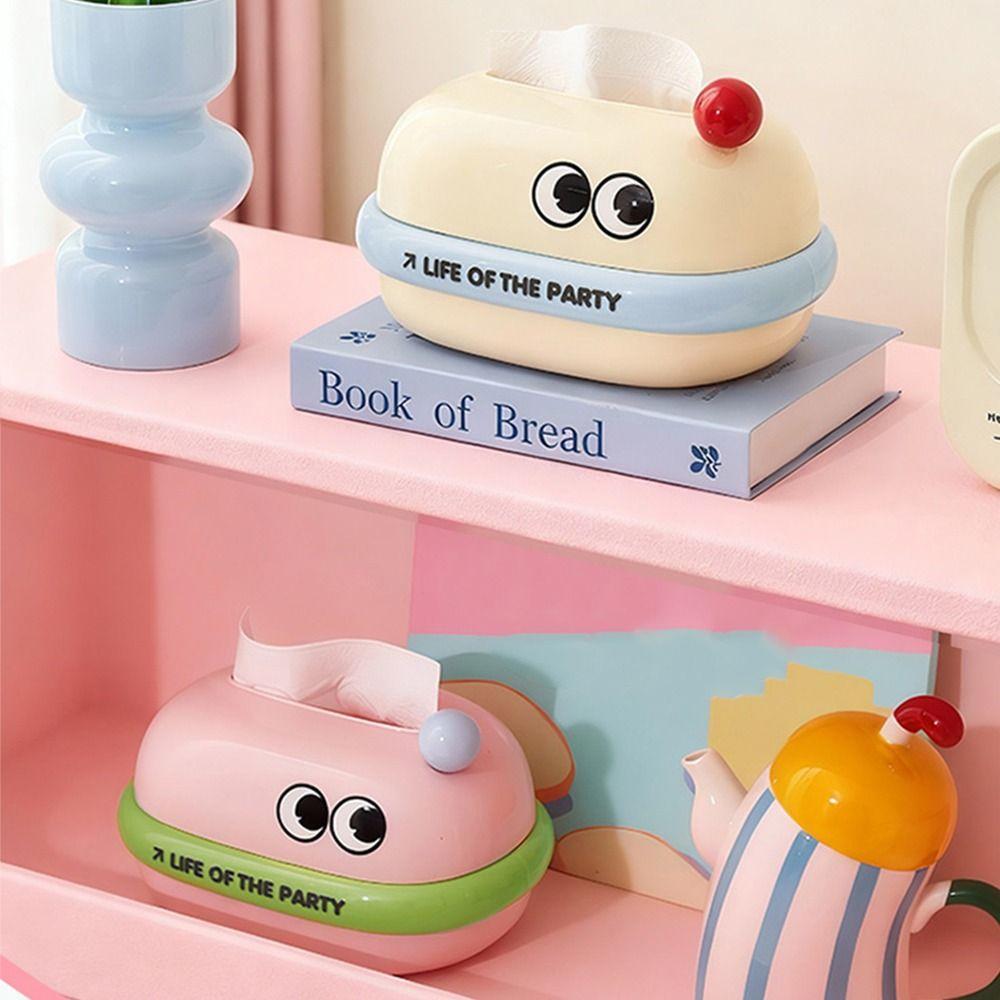 Built in Spring Cartoon Tissue Box Creative Towel Napkin Container Desktop Decoration