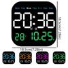 Large Display Digital Wall Clock Temperature Display Date Display Electronic Table Clock 12/24H Format Brightness Adjustment