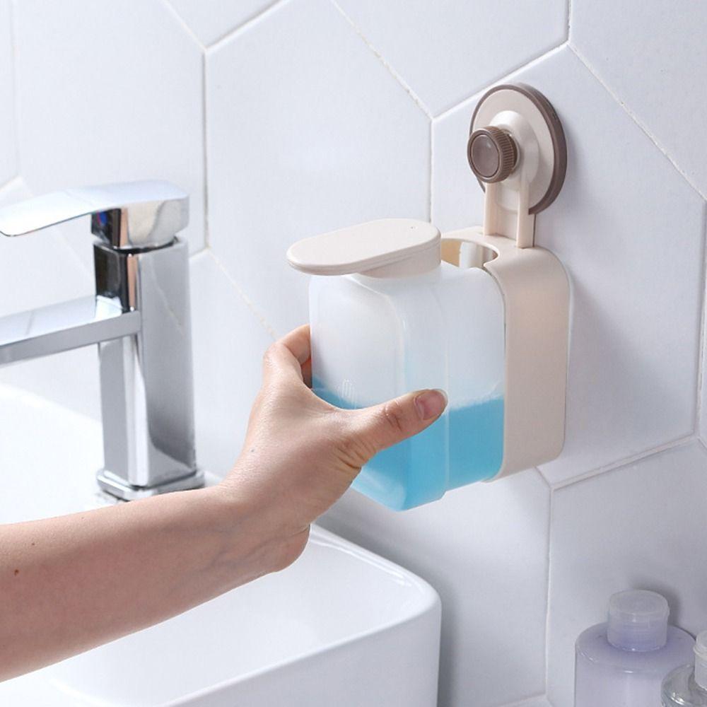 Punch-free Suction Cup Soap Dispenser Wall Mounted Liquid Soap Distributor  Washroom