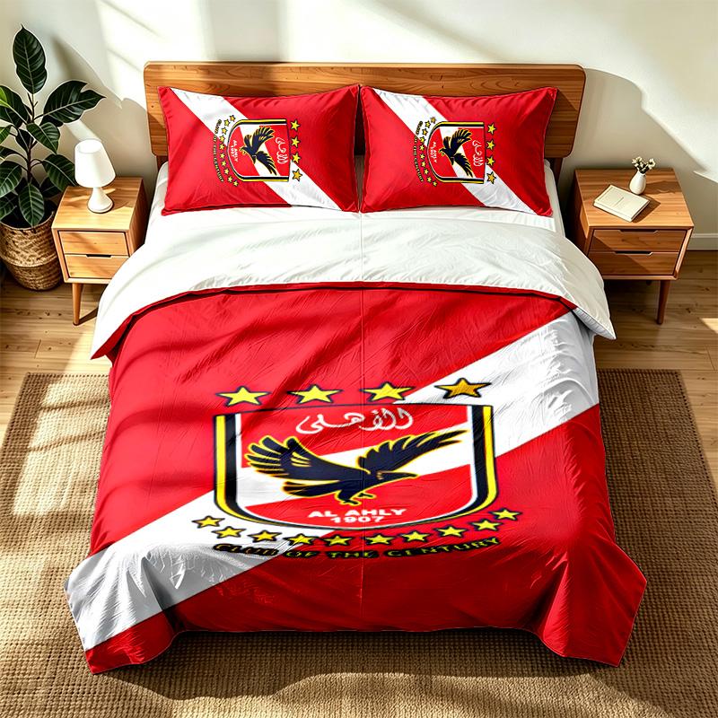 Al ahly (14) 3pc set suitable for master bedrooms soft and comfortable an ideal gift for family and friends Includes one duvet cover and two pillowcas