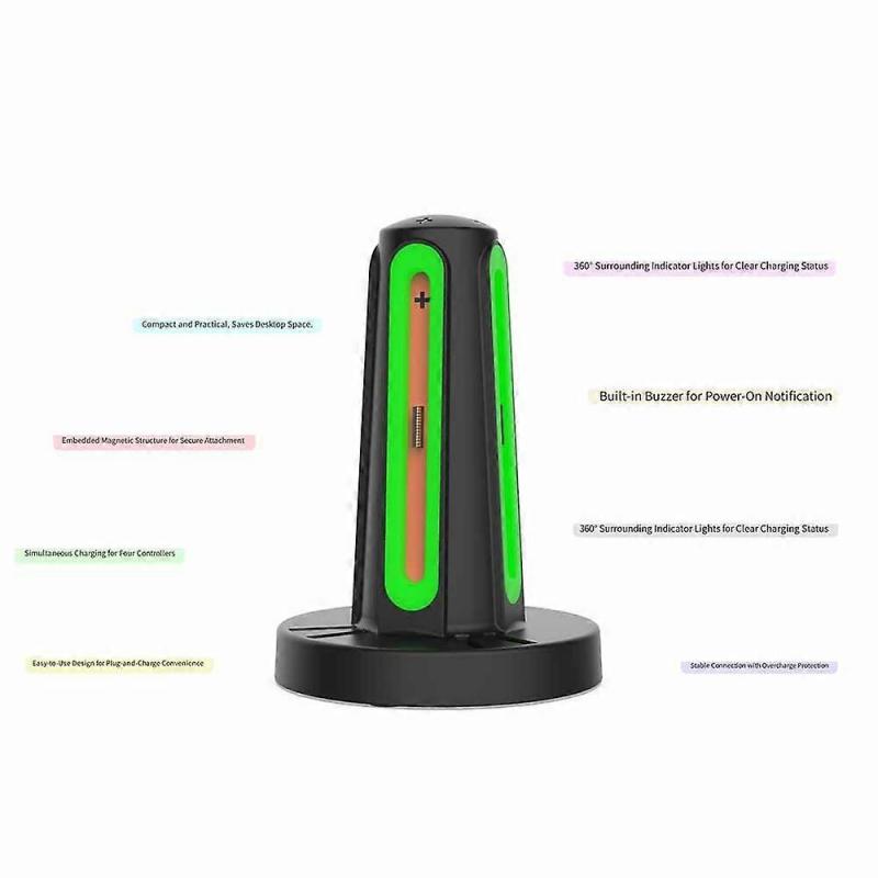 DOBE TNS-3172 For Nintendo Switch 2 Joy-Con Controller 4-Slot Charging Dock with Game Card Storage