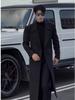 French-Inspired Men's Double-Breasted Trench Coat - Autumn/Winter, Mature Korean Trend, Drop Shoulder Woolen Style