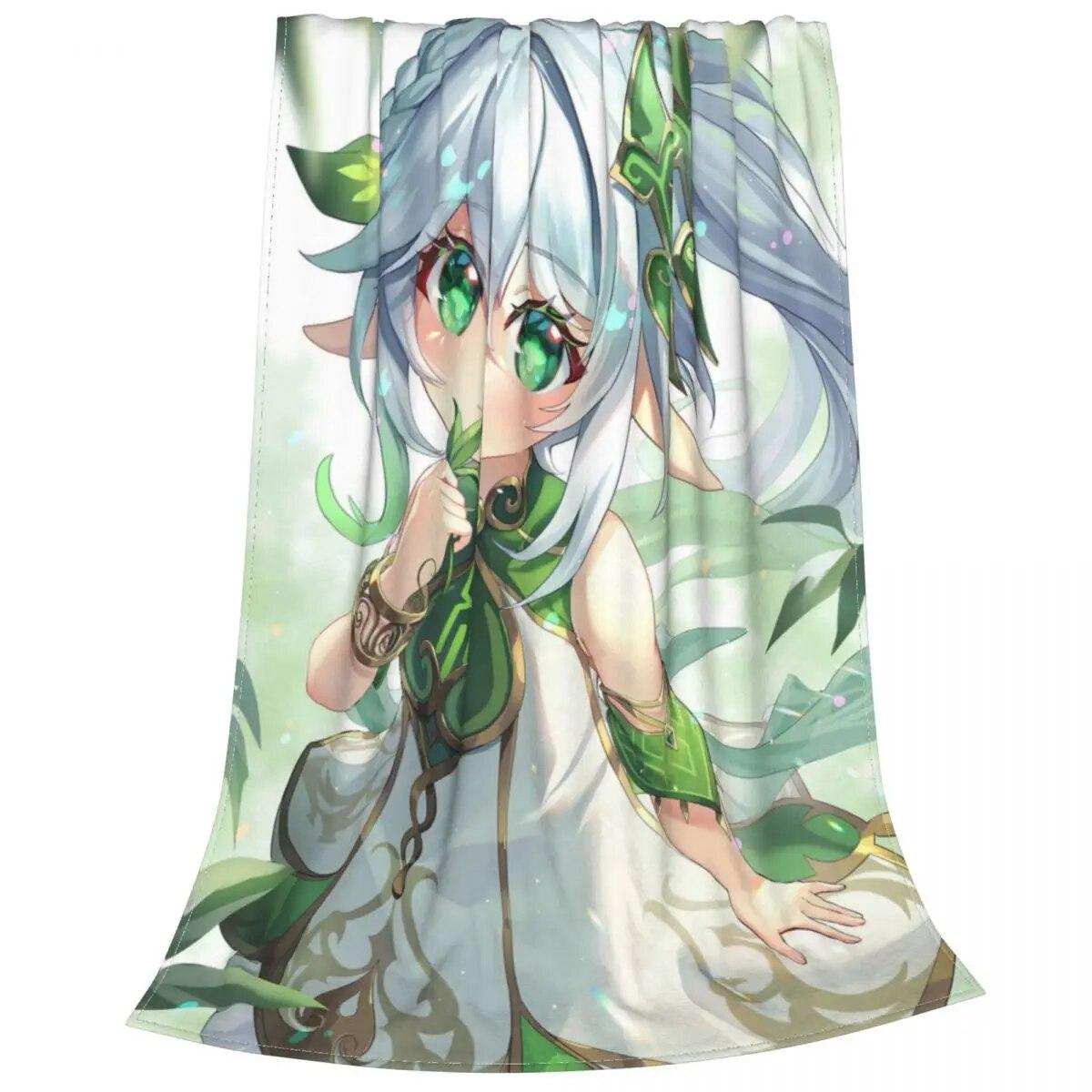 Genshin Impact Nahida Tighnari Nilou одеяла аниме фланелевое одеяло постельные принадлежности диван персонализированное ультра-мягкое теплое покрывало 75x100cm 30x40in
