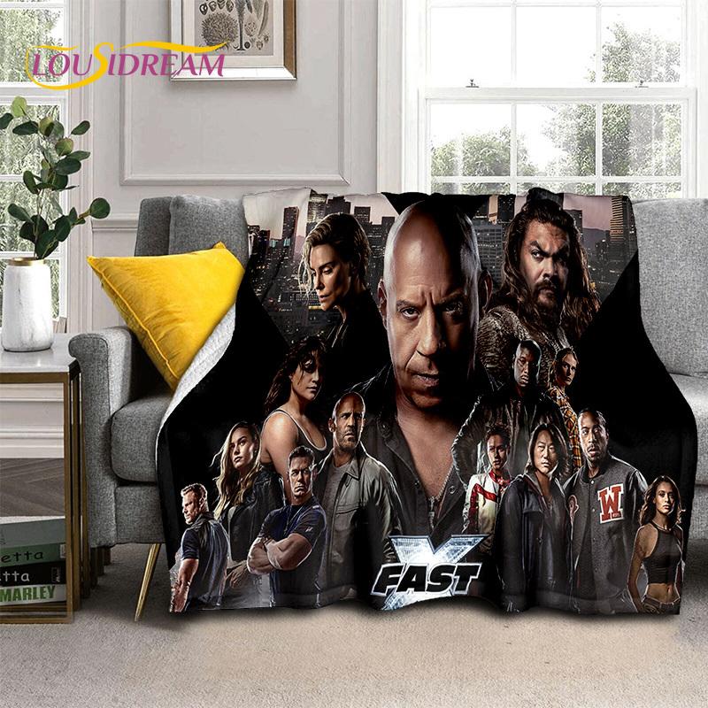 Fast & Furious X 10 Film Druckdecke, Weiche Überwurfdecke für Zuhause Schlafzimmer Bett Sofa Picknick Reise Büro Abdeckdecke Kinder