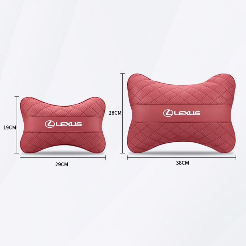 Cuero Nappa Almohada Cervical para Reposacabezas de Coche Amortiguación Lumbar Para Lexus F-SPORT ES RX NX LS UX LM LX GX LC RZ IS CT GS RC HS SC TX LBX