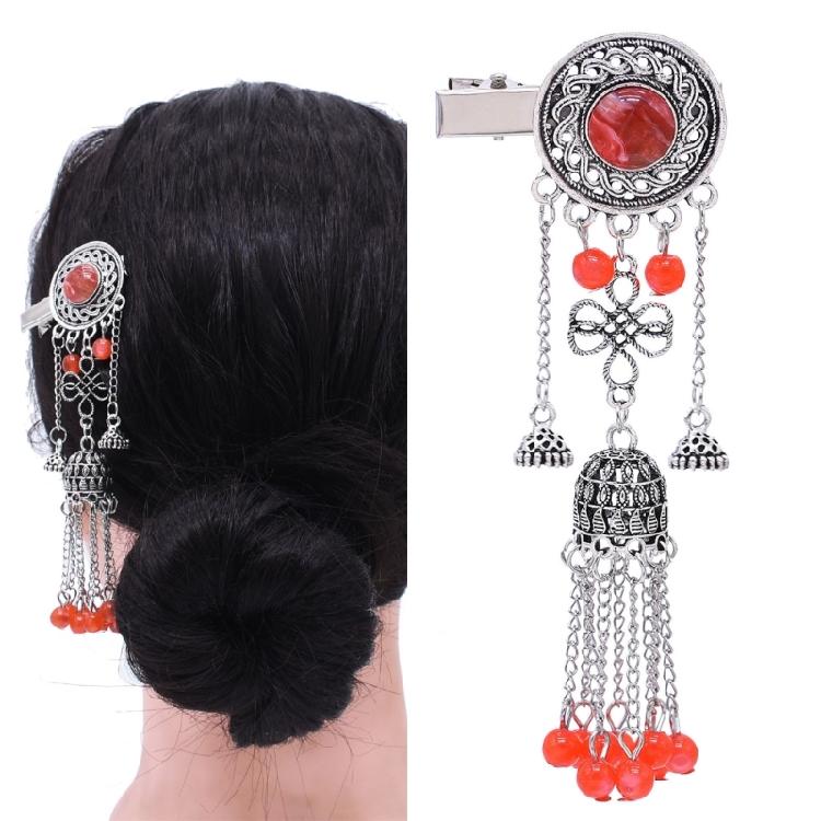 Exotic Hair Clip Side Clip with Tassels For Women Kazak Styles Hair Styling Accessory for Formal Event Costume Accessory