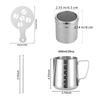 1 Set Stainless Steel Flower Tank Coffee Milk Jug Measuring Cup Fancy Coffee Utensil Flower Needle Coffee Decoration Template