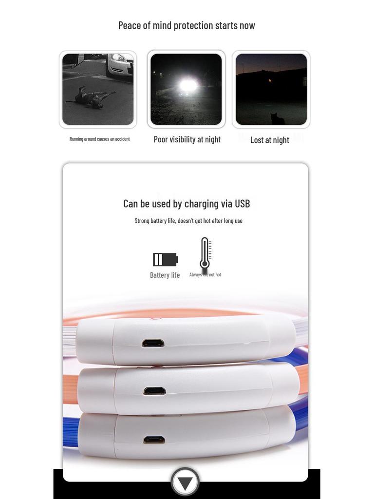 USB Rechargeable Light-Up Dog Collar - Luminous, Suitable for All Breeds