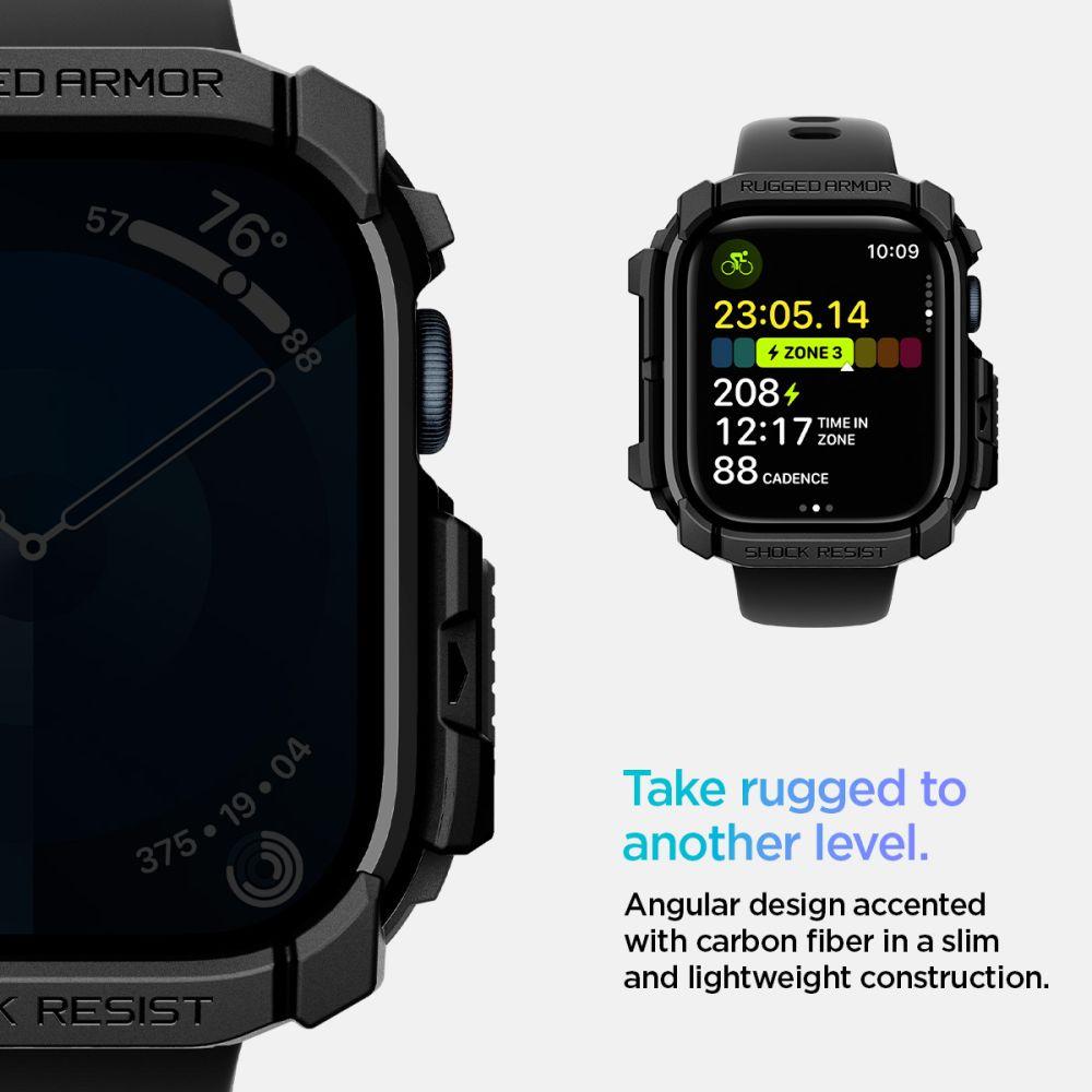 Spigen Rugged Armor Case for Apple Watch 10, Black