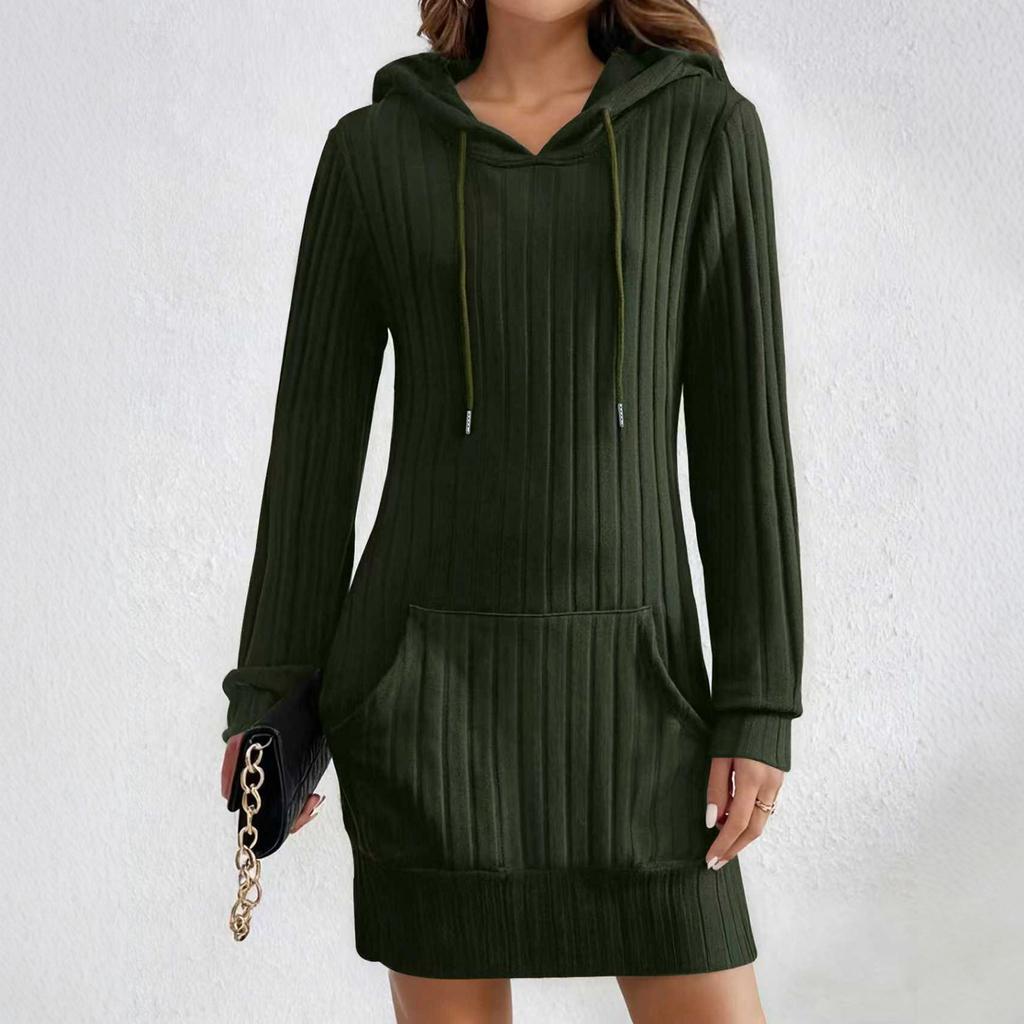 Womens Long Hoodie Dress Fall Outfits Pullover Sweatshirt Winter Clothing Fashion Long Sleeve Dress