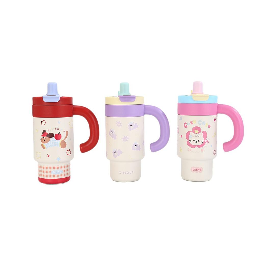 New High-value Handle Thermos Cup Big Mac  Stainless Steel Ice Cup Large-capacity Tea Separation Cup